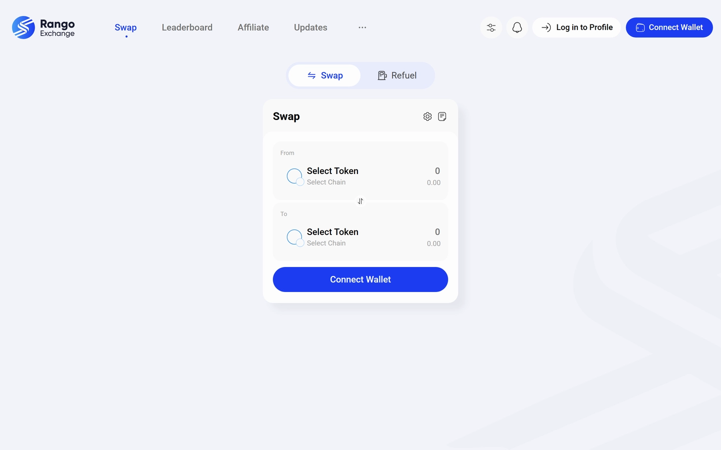 Cross-Chain Swap Interface', 'caption': 'The main application interface where users can select source and destination tokens across multiple blockchains with automated smart routing.